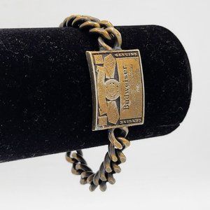 Budweiser Claw Closure Bronze Chain Bracelet w/ Illegible Signature 7.75 Inches